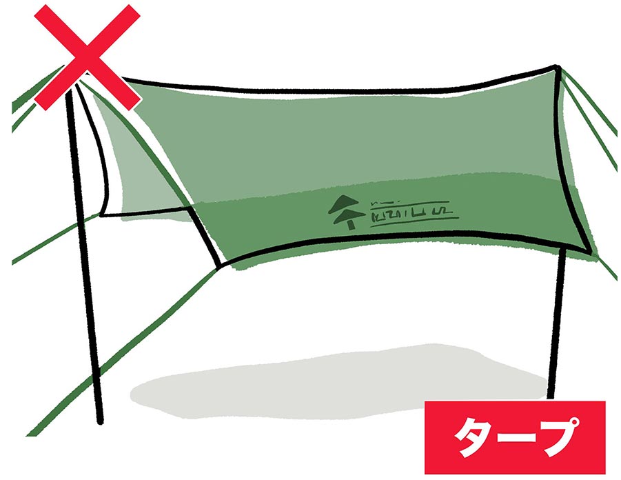 タープもご使用いただけません